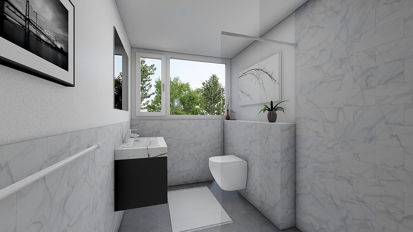 Visualisierung Schlafzimmer mit Balkon